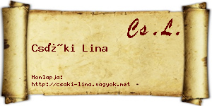 Csáki Lina névjegykártya